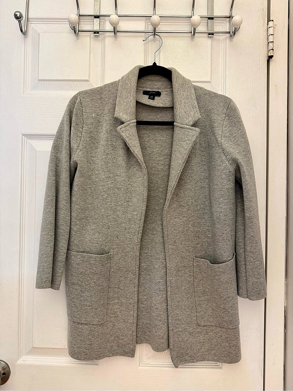 J.Crew Knit Sweatshirt-Blazer Gray Open Front Size XS